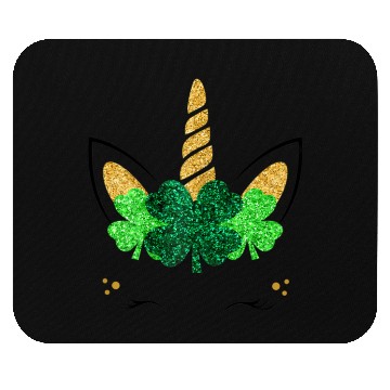 Discover Unicorn Face St Patrick'S Day Unicorn Shamrock Mouse Pads