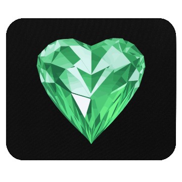 Discover Shining green diamond heart Mouse Pads