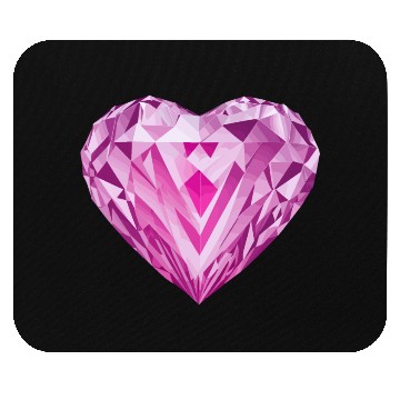 Discover Glossy pink diamond heart Mouse Pads