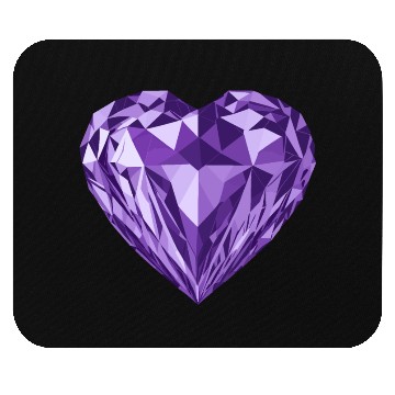 Discover Glossy purple diamond heart Mouse Pads