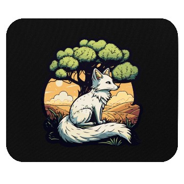 Discover Majestic Serenity: Fox Under the Tree Mouse Pads