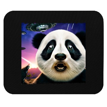 Discover Panda selfie with UFO surprise Mouse Pads