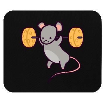 Discover Cute Gym Rat Cheese Squat Mouse Pads