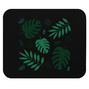 Discover Green Palm Leaves And Tropical Green Monstera Mouse Pads