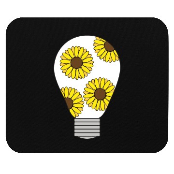 Discover Light Bulb With Yellow Sunflowers Mouse Pads