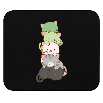 Discover Aromantic Pride Kawaii Cats Lgbtq Anime Mouse Pads