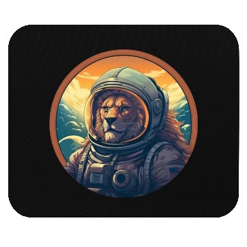 Discover Astronaut Lion at Sunset, Creative Space Design Mouse Pads