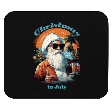 Discover Beachside Santa | "Christmas in July" Festive Mouse Pads