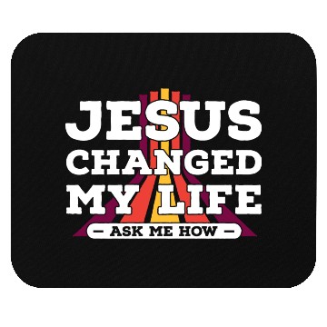 Discover Jesus Changed My Life, ask me how at Vintage Mouse Pads