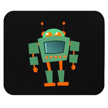 Discover Green And Orange Robot Mouse Pads