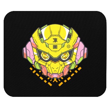 Discover Yellow Anime Robot Head Mouse Pads