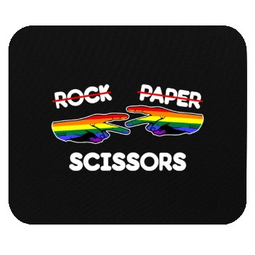 Discover Rock Paper Scissors Funny Lesbian Pride LGBT Pun Mouse Pads