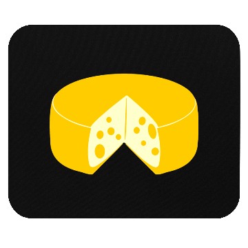 Discover Cheese golden yellow with point cut out front view Mouse Pads