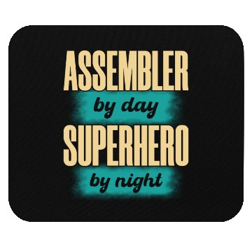 Discover Assembler By Day Superhero By Night green Mouse Pads