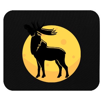 Discover moose elk deer in the moon light Mouse Pads