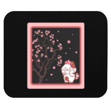 Discover Cherry Blossom Mouse Pads, Kawaii Cat Cherry Blossom