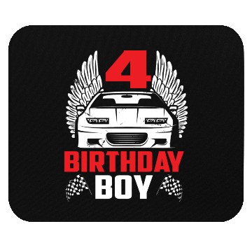 Discover Birthday Boy 4 Two Race Car 4th Birthday Racing Mouse Pads