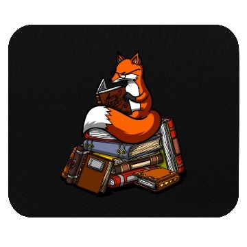 Discover Fox Book Reading Librarian Animal Mouse Pads