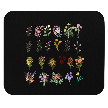 Discover Retro Wildflowers Floral design Mouse Pads