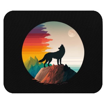Discover LGBTQIA+ Majestic wolf on the mountain top Mouse Pads