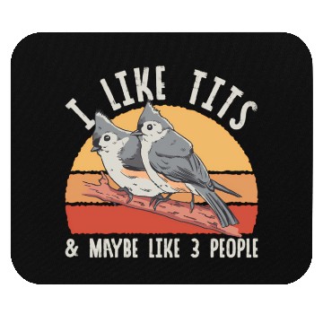 Discover Bird Watcher Retro Vintage Tit Mouse Pads