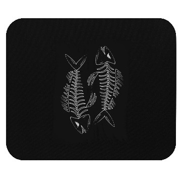 Discover Dark fish bones Mouse Pads