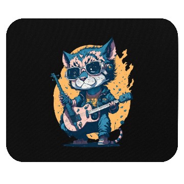 Discover Cub Playing a Guitar Mouse Pads