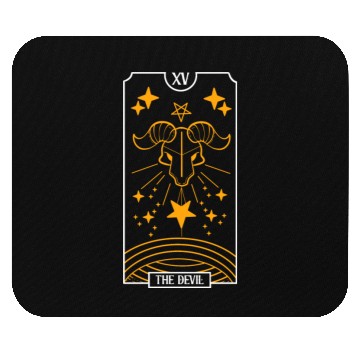 Discover The Devil Black Tarot Card Occultism Devil Gothic Mouse Pads