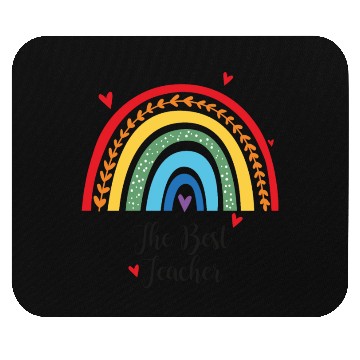 Discover The Best Teacher rainbow Gift Heart Mouse Pads