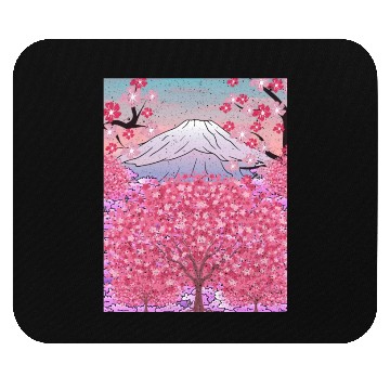 Discover Japan nature mountain sakura gift cherry blossoms Mouse Pads