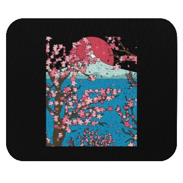 Discover Japan cherry blossom gift sunset sakura Mouse Pads