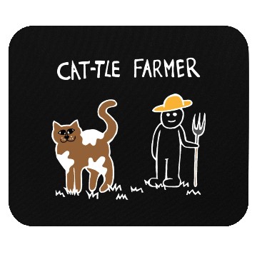 Discover Cattle Cat Farmer (White) Mouse Pads