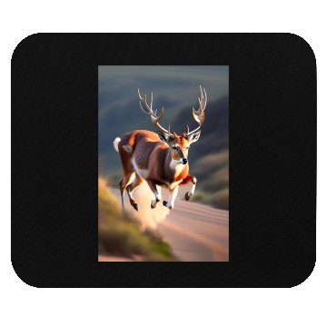 Discover The reindeer running logo Mouse Pads