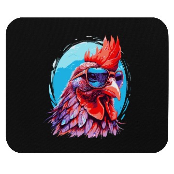 Discover Funny chicken with sunglasses Mouse Pads