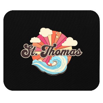 Discover Saint Thomas Caribbean Retro Beach Mouse Pads