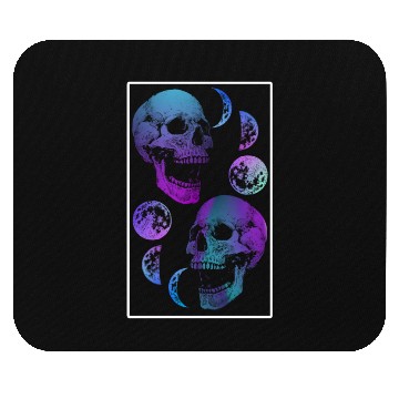 Discover Skeleton Mouse Pads, Neon Skull Moon Gothic Skeleton