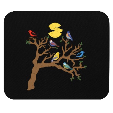 Discover Wild Nature With Trees And Birds Mouse Pads