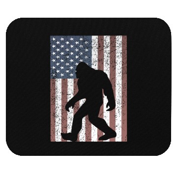 Discover Bigfoot Sasquatch American Flag USA Mouse Pads