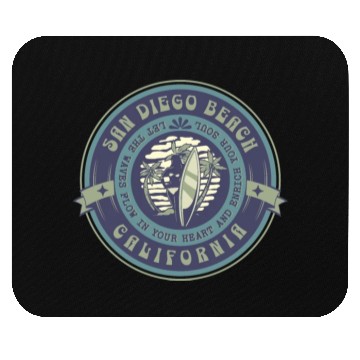 Discover San Diego California Beach Surfer Mouse Pads