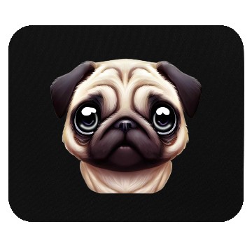 Discover Unique Pug Portrait Mouse Pads
