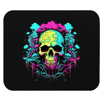Discover Colorful Neon Skull with melting ink, Cool looking Mouse Pads
