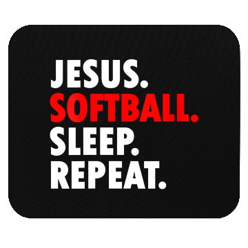 Discover Jesus Softball Sleep Repeat - Novelty Hobby Mouse Pads