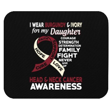 Discover I Wear Burgundy Ivory For My Daughter Head Neck Mouse Pads