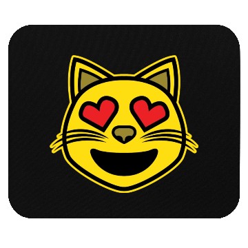 Discover Heart Eyes Smiling Cat Face Funny Feline Lover Mouse Pads