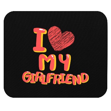 Discover I Love My Girlfriend Heart Balloons Black Mouse Pads