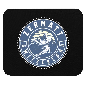 Discover Zermatt Switzerland Vintage Skiing Mouse Pads