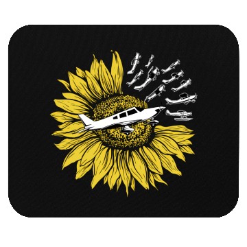 Discover Sunflower Airplane Taildragger Seaplane Biplane Av Mouse Pads