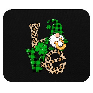 Discover Love Irish Gnome Shamrock Leopard Plaid St Patrick Mouse Pads
