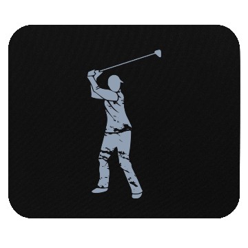 Discover Golf Golfer Silhouette - White Grunge Design Mouse Pads