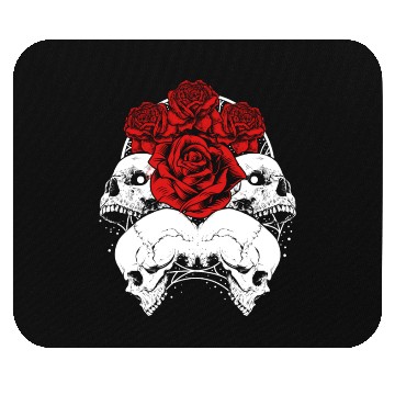 Discover Gothic Mouse Pads, Skull Red Roses Goth Vintage Grunge
